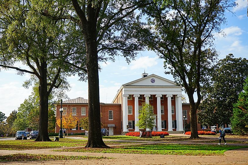 University of Mississippi's campus building in Oxford, Mississippi. 