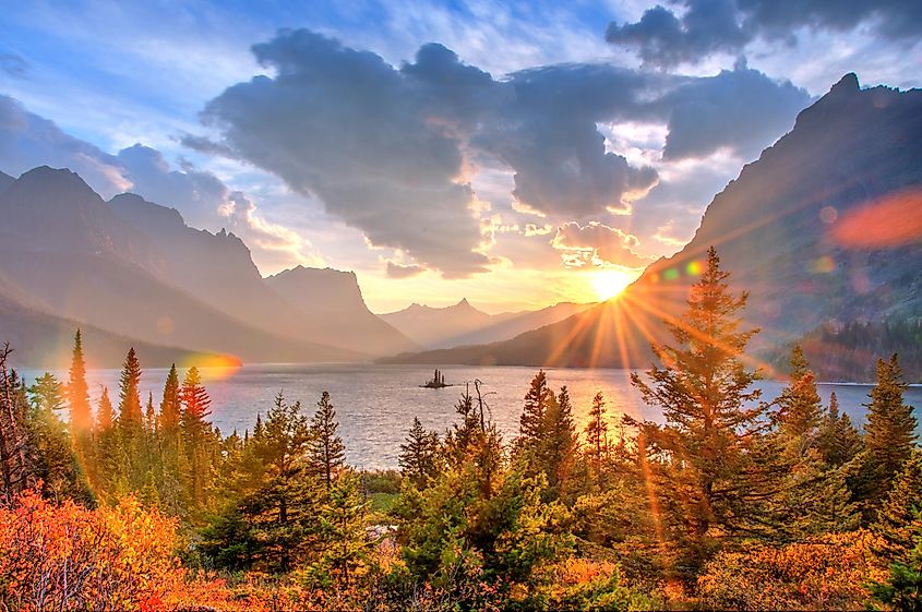 Saint Mary Lake and Wild Goose Island.