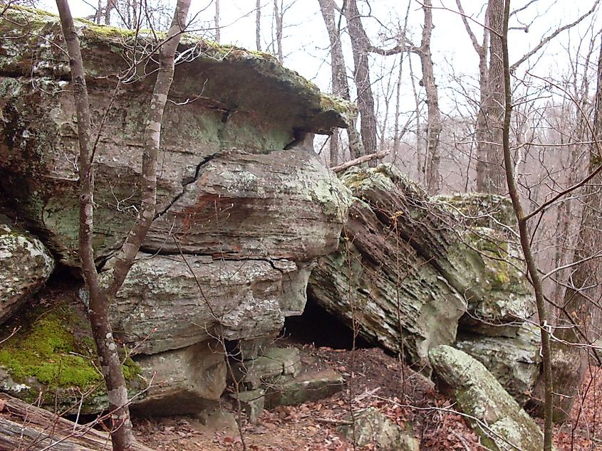 Outcrop of Roubidoux sandstone in the Missouri Ozarks