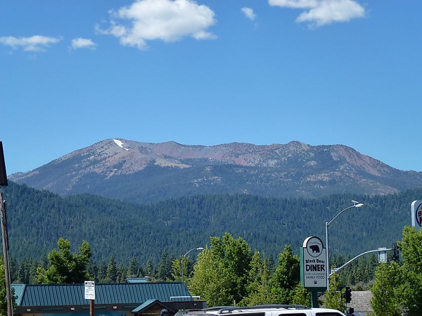 A view of Mount Eddy from Mount Shasta city, California