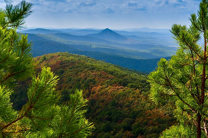Forked mountain in the distance looking over the Ouachita mountains.