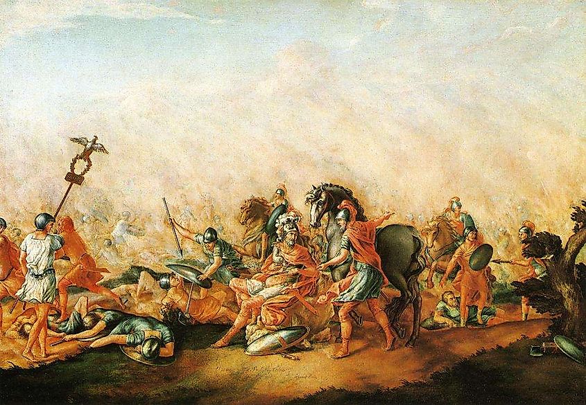 The Roman defeat at the Battle of Cannae. 