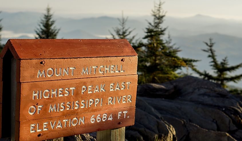 Signage at Mt Mitchell state park