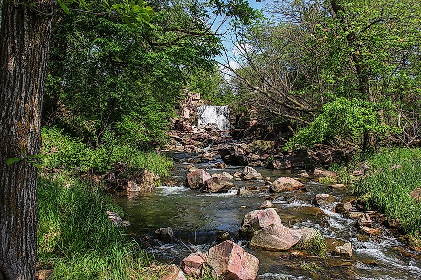 Winnewissa Falls and Pipestone Creek at Pipestone National Monument, Minnesota