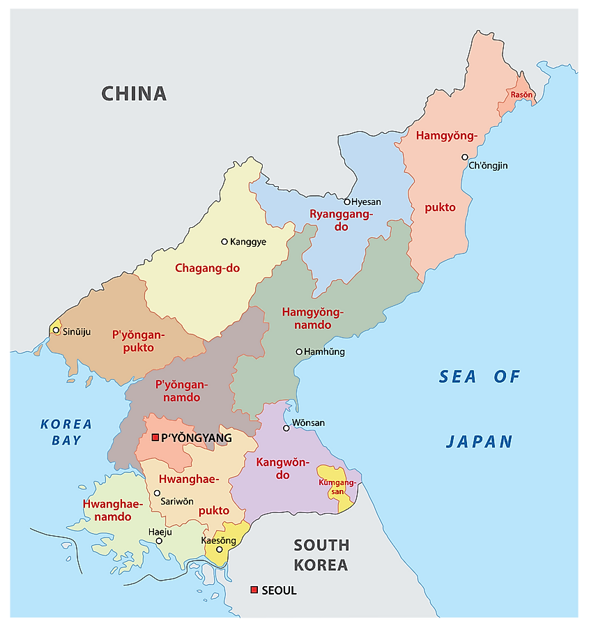 North Korea administrative map
