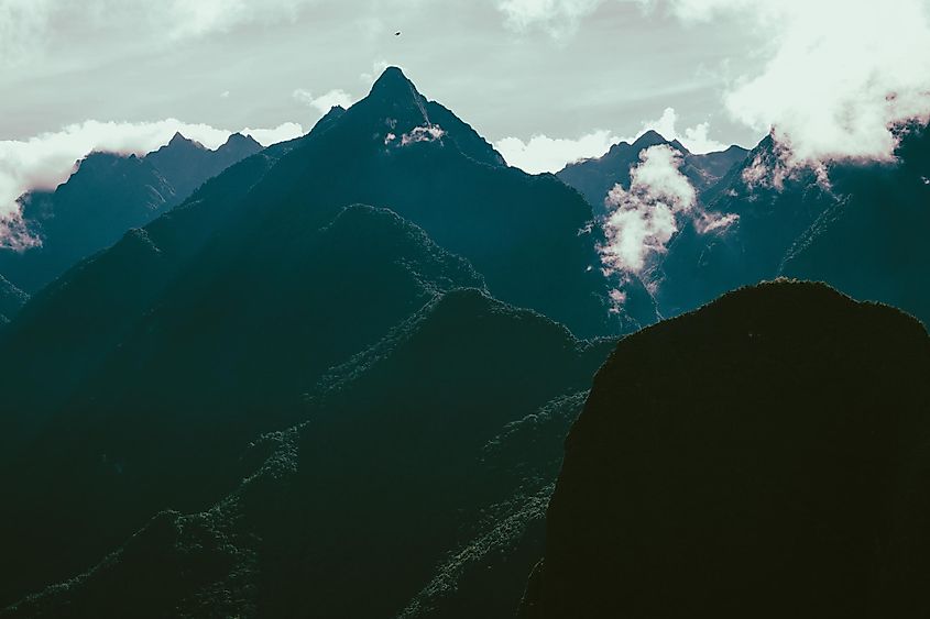 Machu Picchu mountain range early morning.