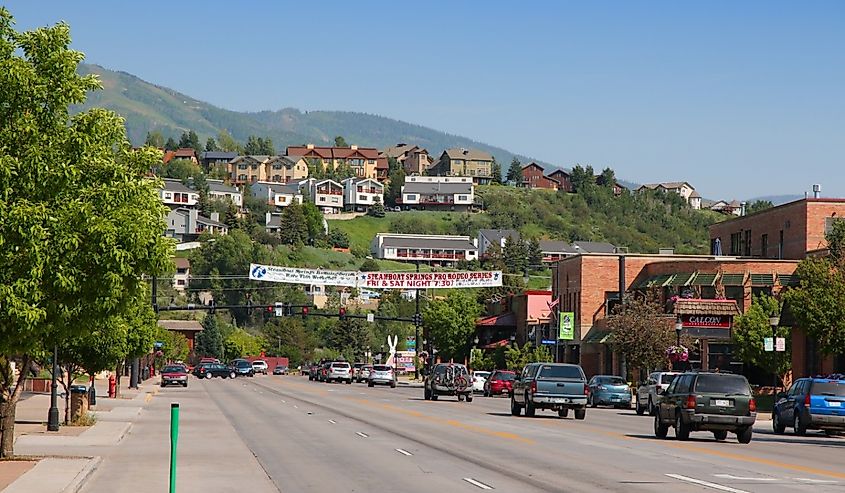 Main street in Steamboat Springs, Colorado.