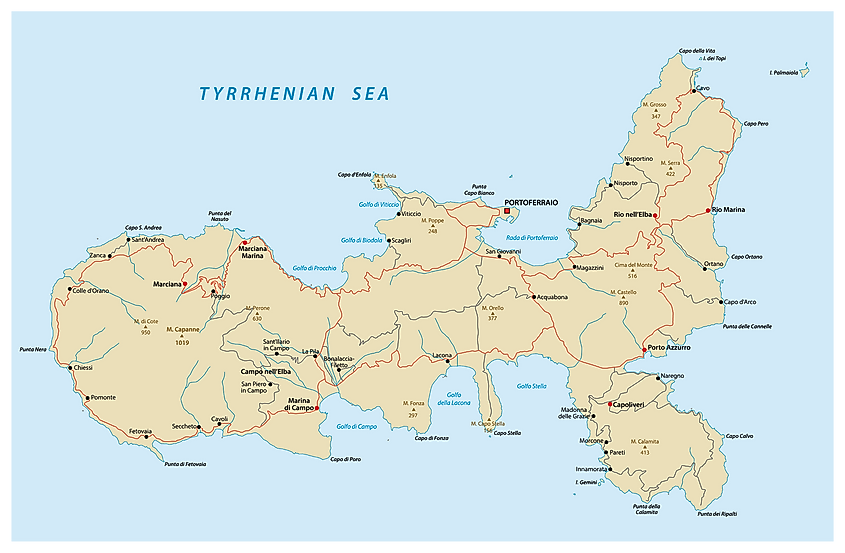 Elba Island map
