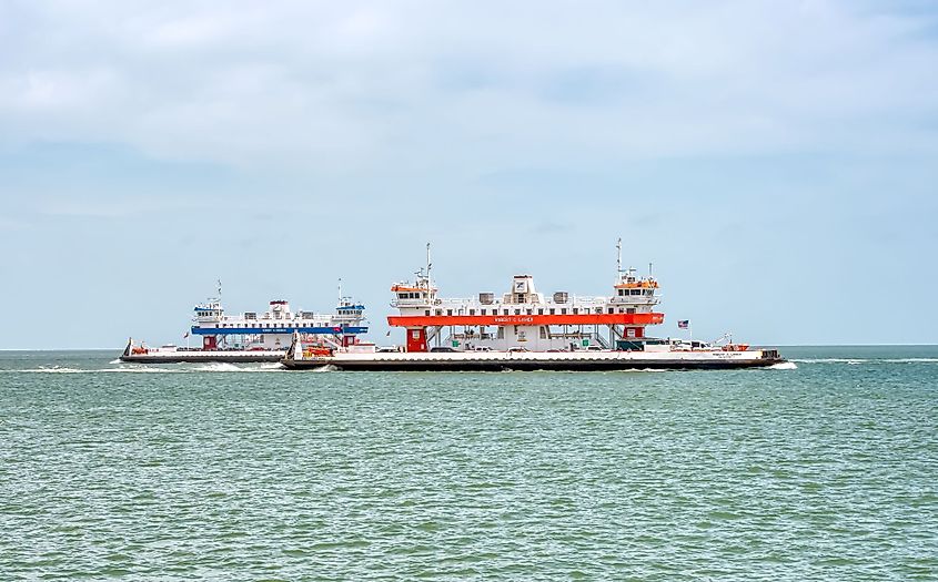 Galveston-Port Bolivar ferrys, Bolivar Peninsula, Texas