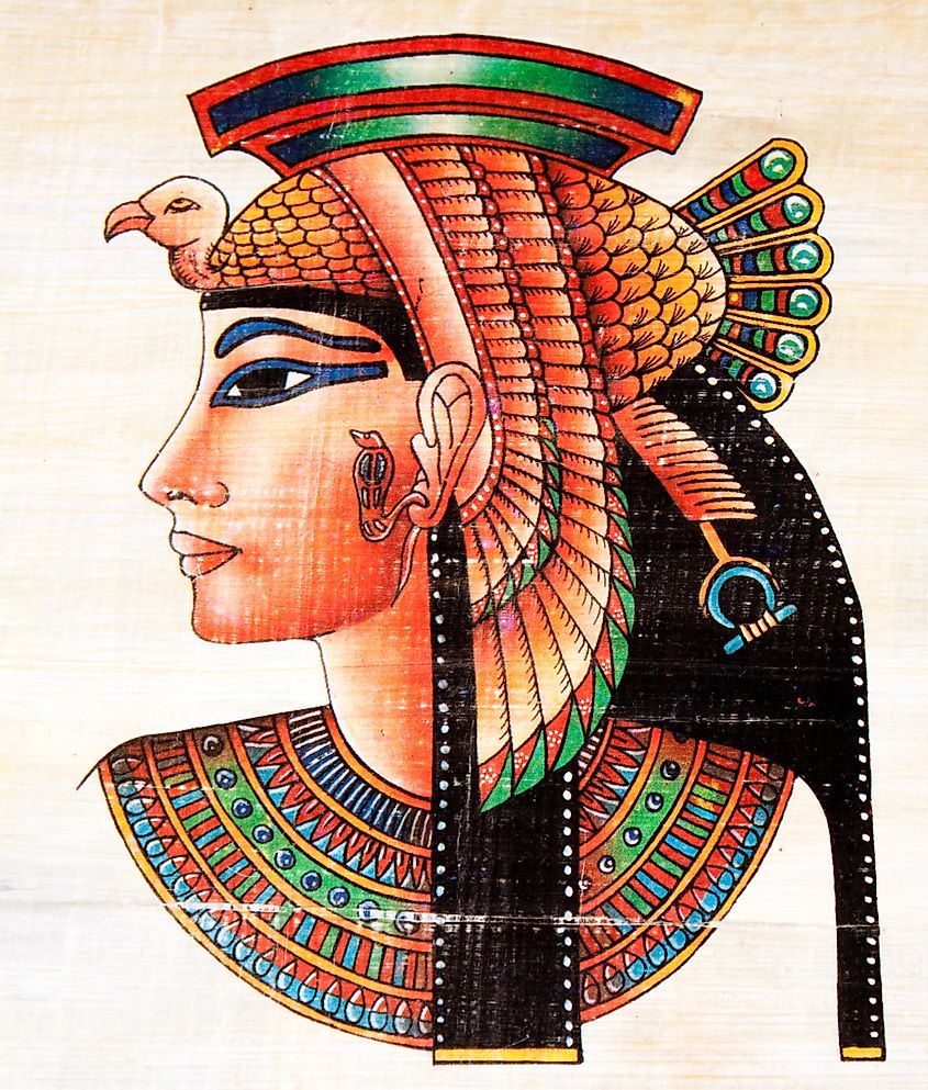 Depiction of Cleopatra on Papyrus