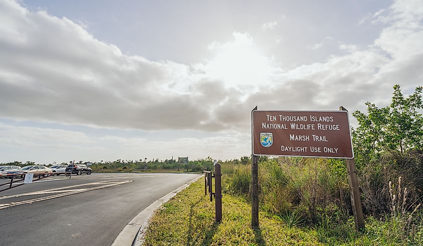 Ten Thousand Islands National Wildlife Refuge marsh trail sign