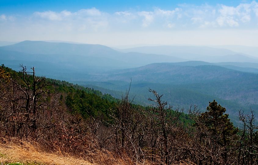 The Ouachita Mountains seen from the Talimena Scenic Drive, Oklahoma