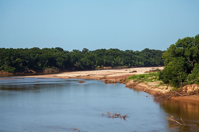 Red River, Texas Oklahoma border.