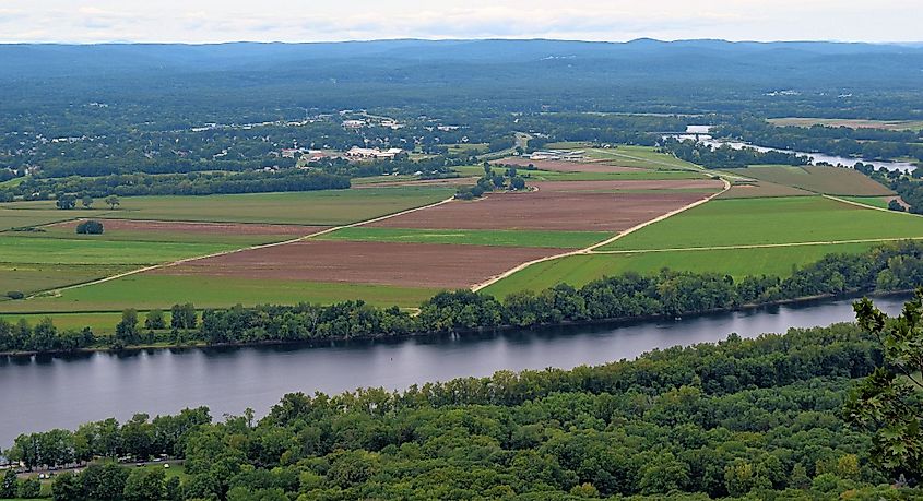 View of the Connecticut River Valley from the Mount Holyoke summit, Skinner State Park, Hadley, Massachusetts