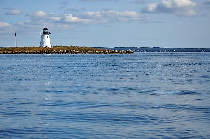 Bird Island Lighthouse in Buzzards Bay, Massachusetts