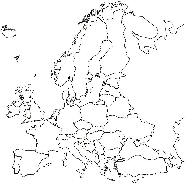 hořet Hrst Stevard blank map of european countries Diskriminační
