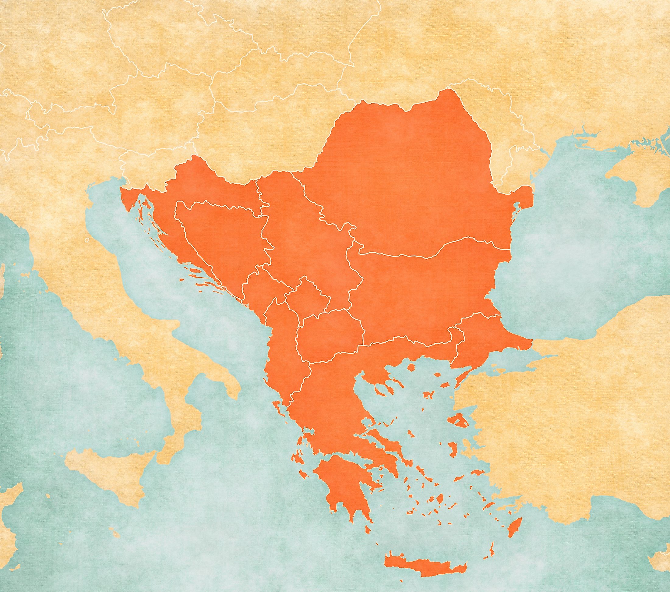 Balkan Peninsula On World Map