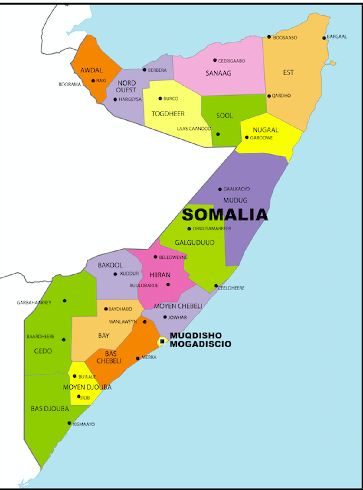 States And Regions Of Somalia