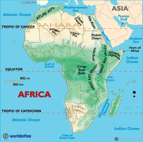 Africa Map Tunisia