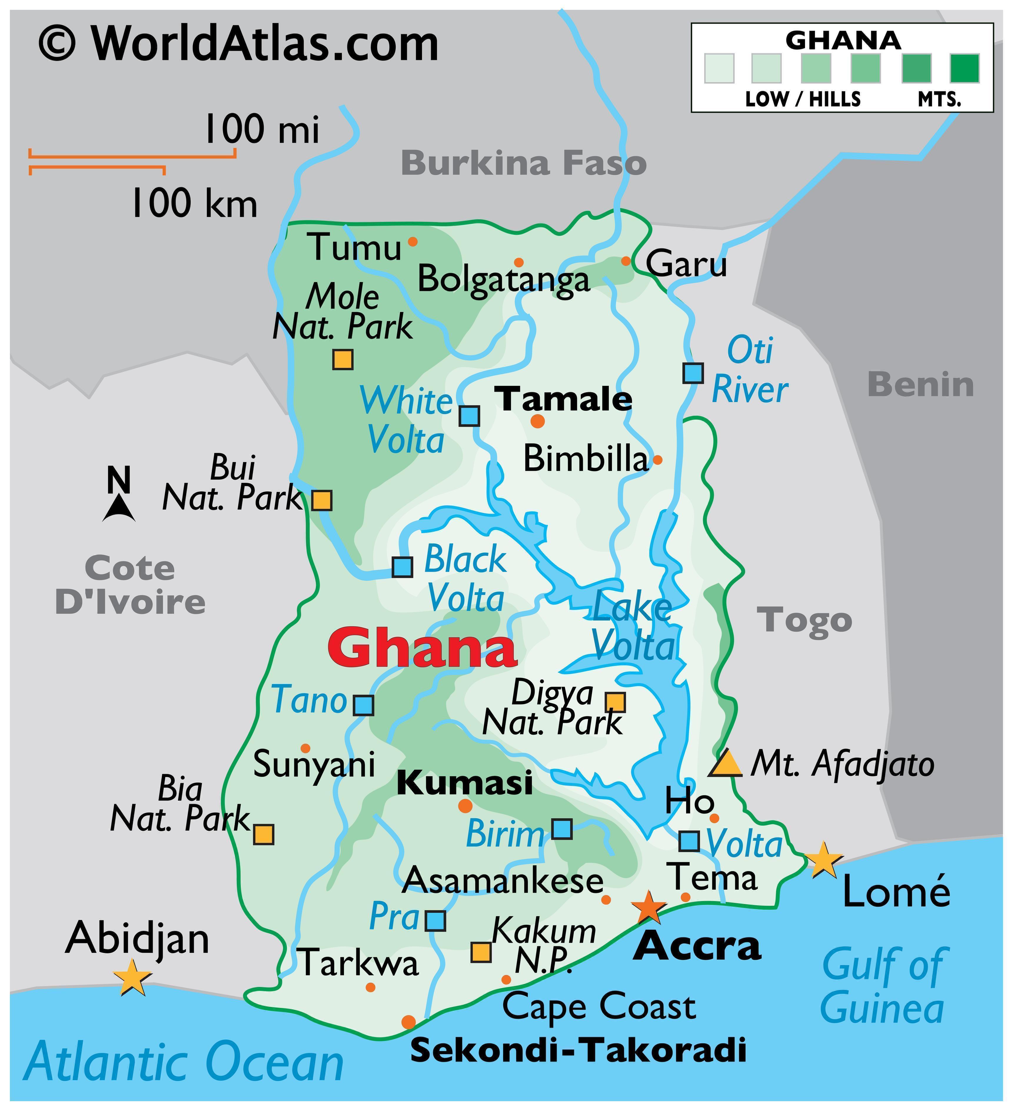 Ghana Large Color Map