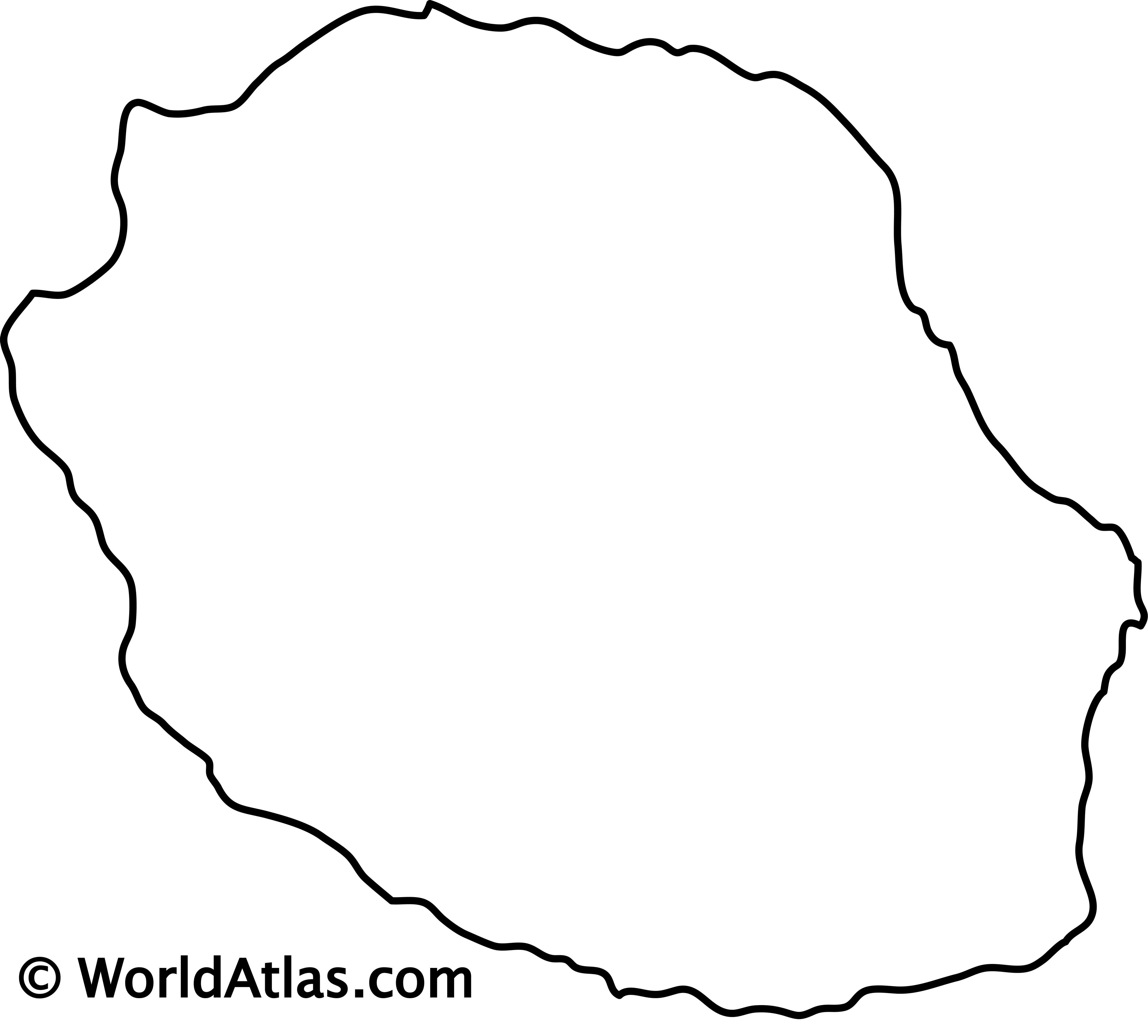 Reunion Outline Map Worldatlas