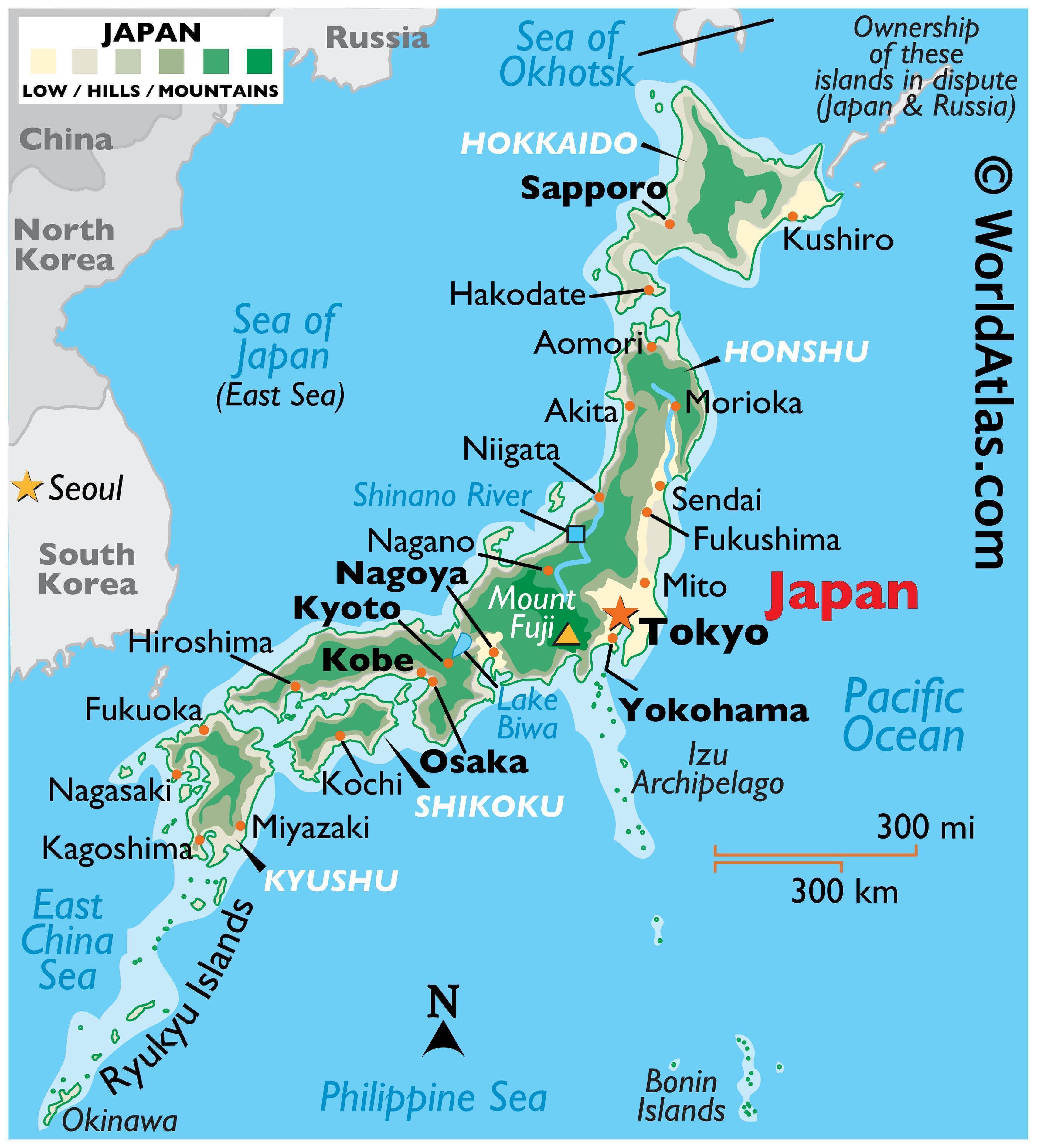 Japan Large Color Map