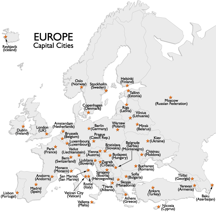 Europe Capital Map