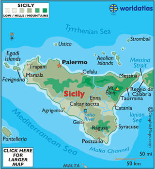 Map of Sicily - European Maps, Europe Maps Sicily Map Information