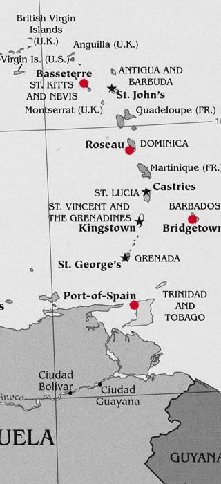 Caribbean Latitude Longitude and Relative Location