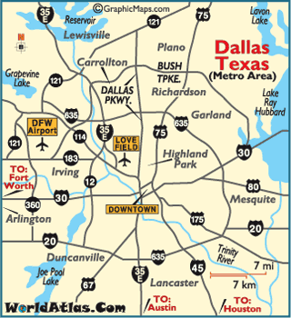 Dallas+texas+map