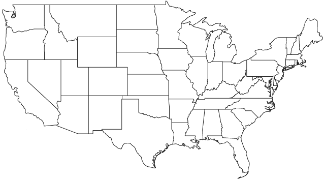 united states outline map