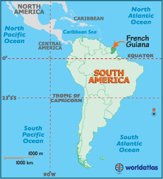locator map of French Guiana