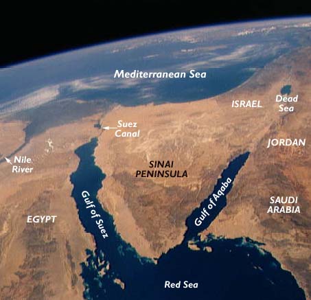 Satellite Map of Gulf of Suez - World Atlas