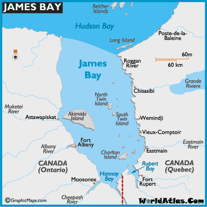 James Bay Map And Map Of James Bay Depth Size History Information Page