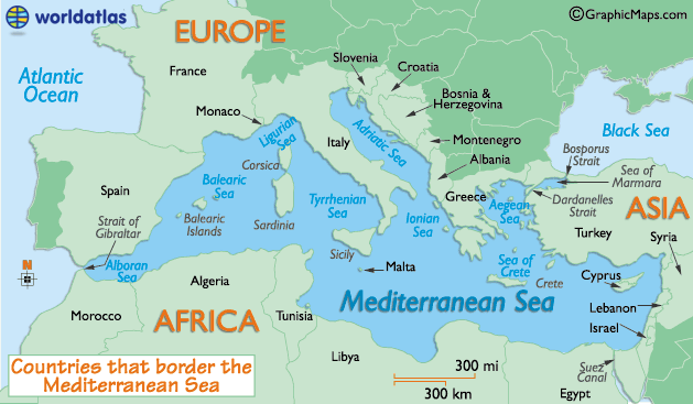 Map Of Europe And Mediterranean Sea Map of the Mediterranean Sea and Mediterranean Sea Map Size Depth 