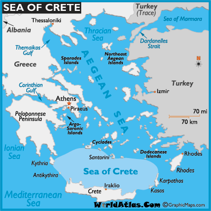 Map of Sea of Crete- Sea of Azov Map, Location Facts, Sea of Crete ...