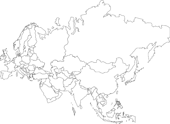 simple blank map of europe and asia Eurasia Outline Map Worldatlas Com simple blank map of europe and asia