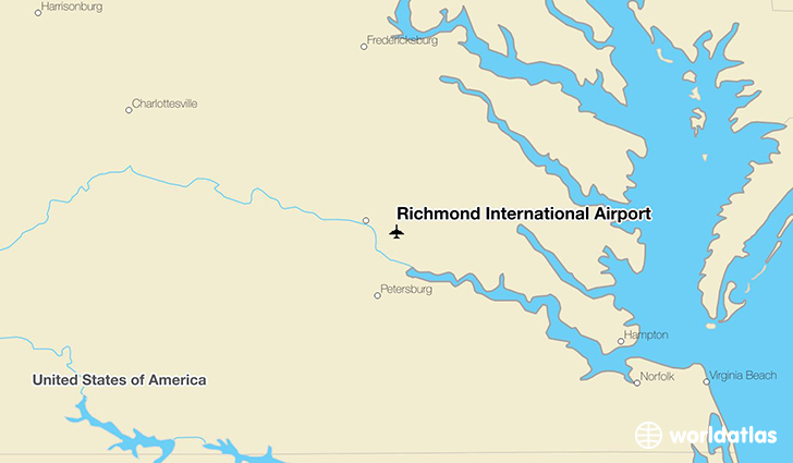 Richmond International Airport Map Draw A Topographic Map   Ric Richmond International Airport 