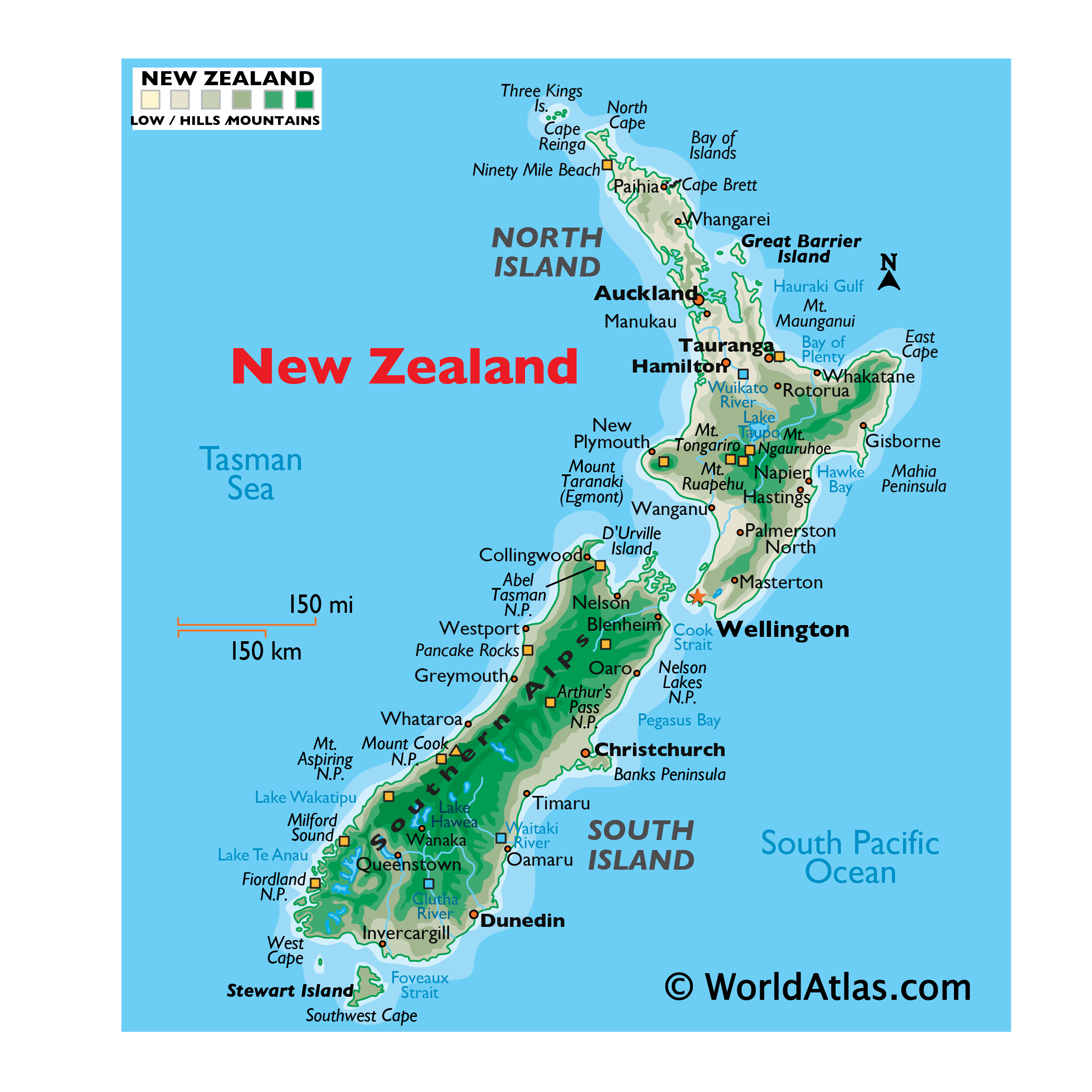 capital of new zealand map Map Of New Zealand New Zealand Map Geography Of New Zealand Map Information World Atlas capital of new zealand map