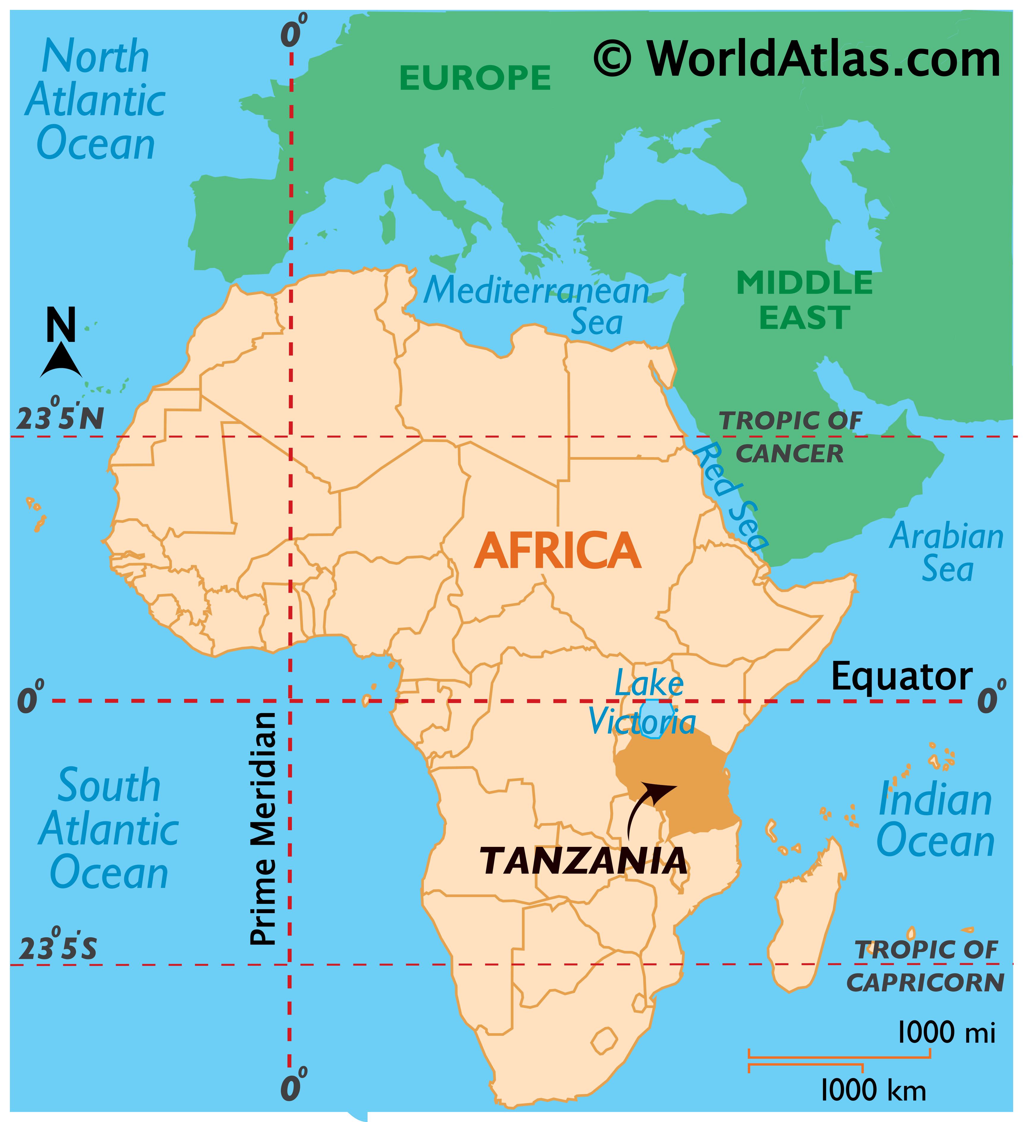 Mapa De Tanzania Muy Detallado Con Bandera Capital Y Pequeno Mapa Del ...