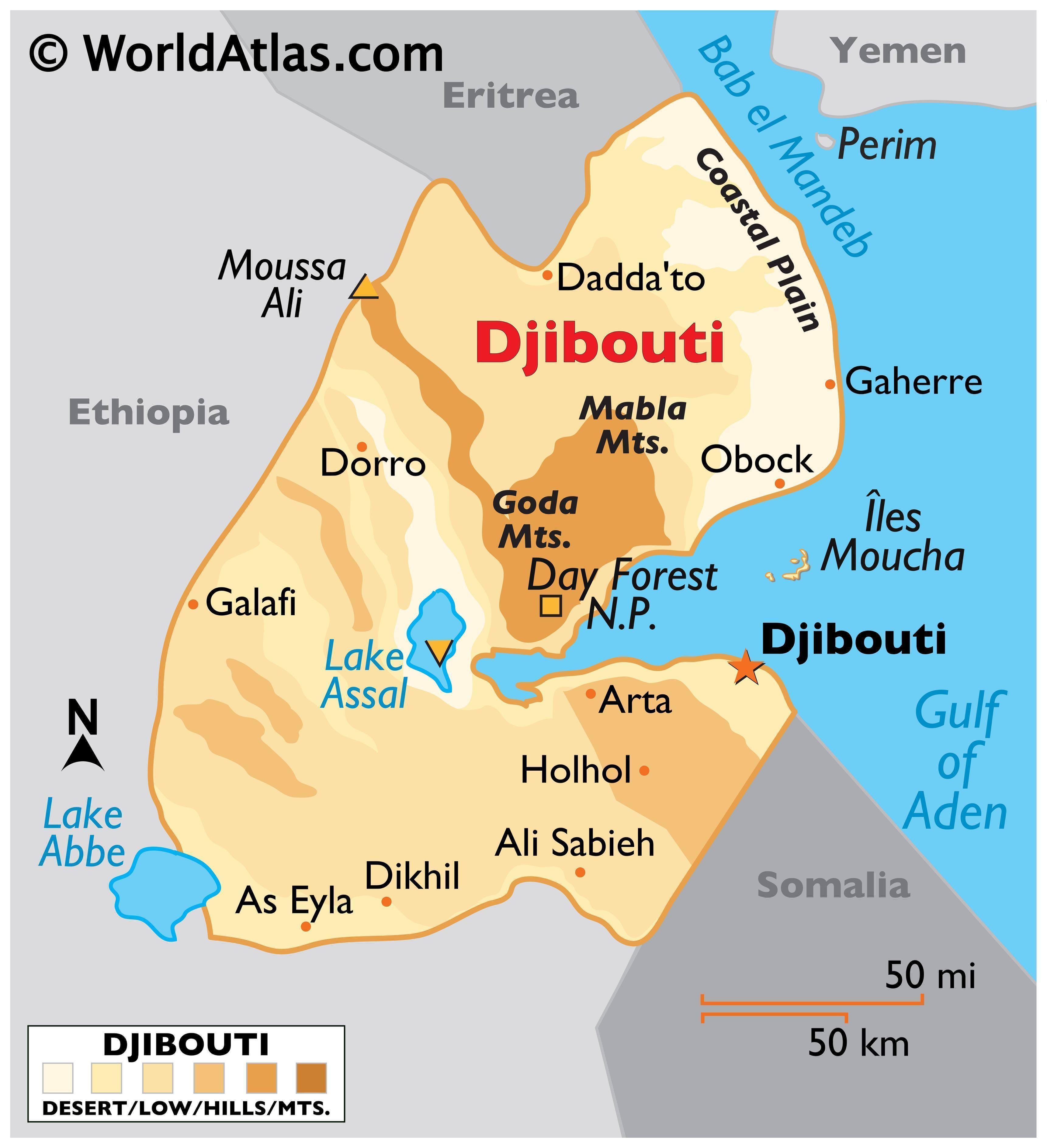 Djibouti Map Geography Of Djibouti Map Of Djibouti