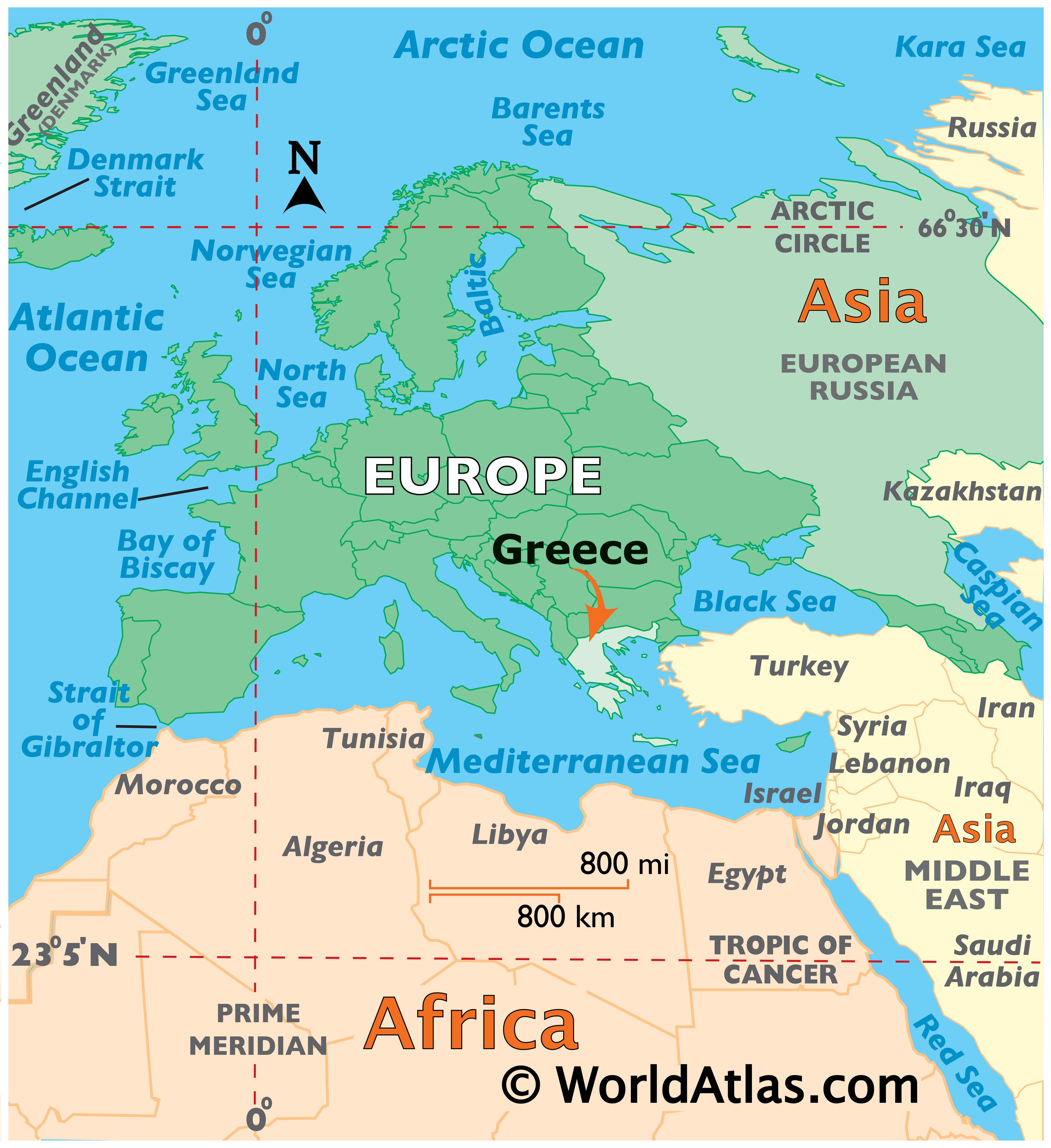 Greece On World Map