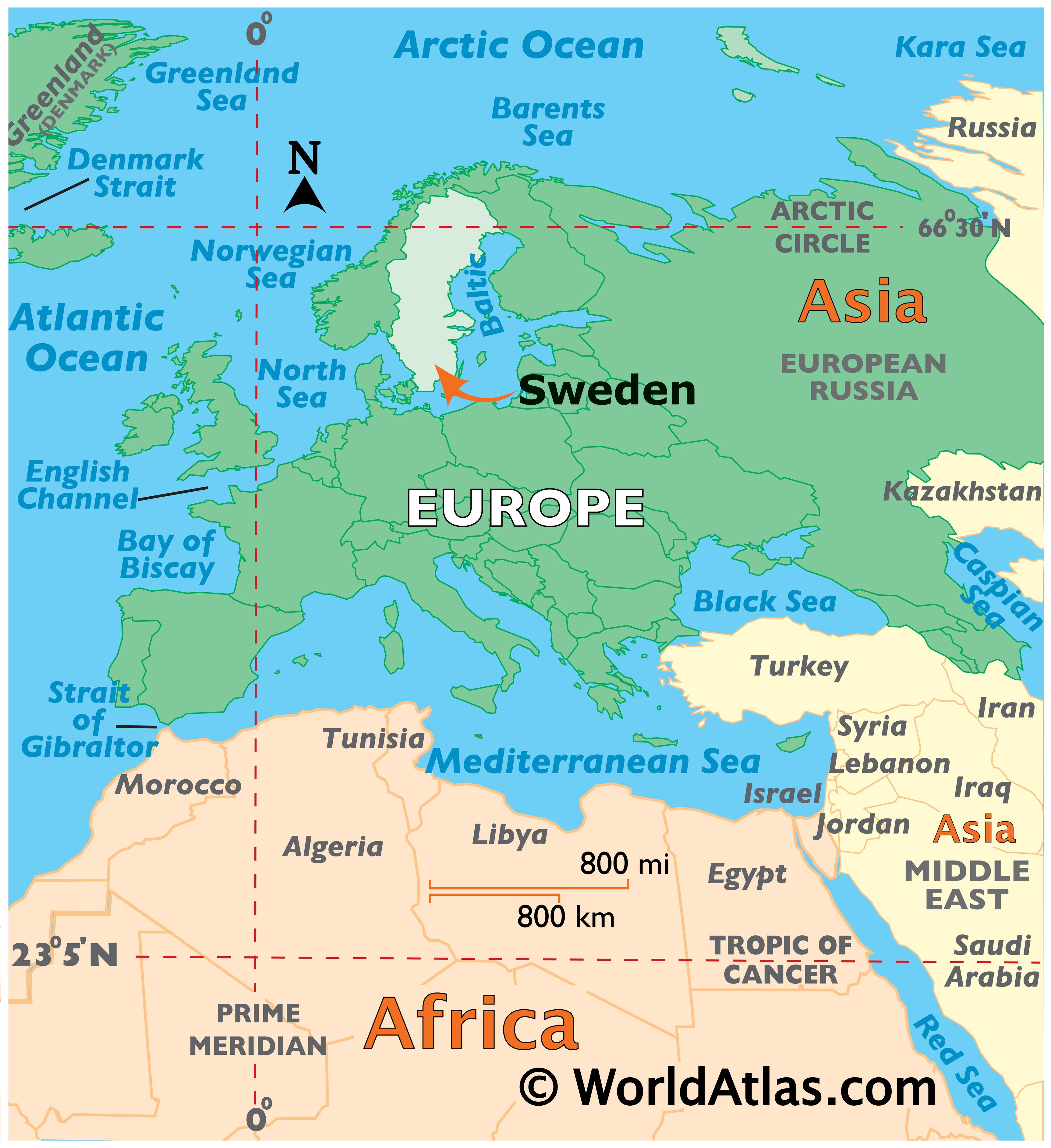Sweden Map Of World Sweden Map / Geography of Sweden / Map of Sweden   Worldatlas.com