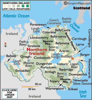 map of northern ireland Northern Ireland Map Geography Of Northern Ireland Map Of map of northern ireland