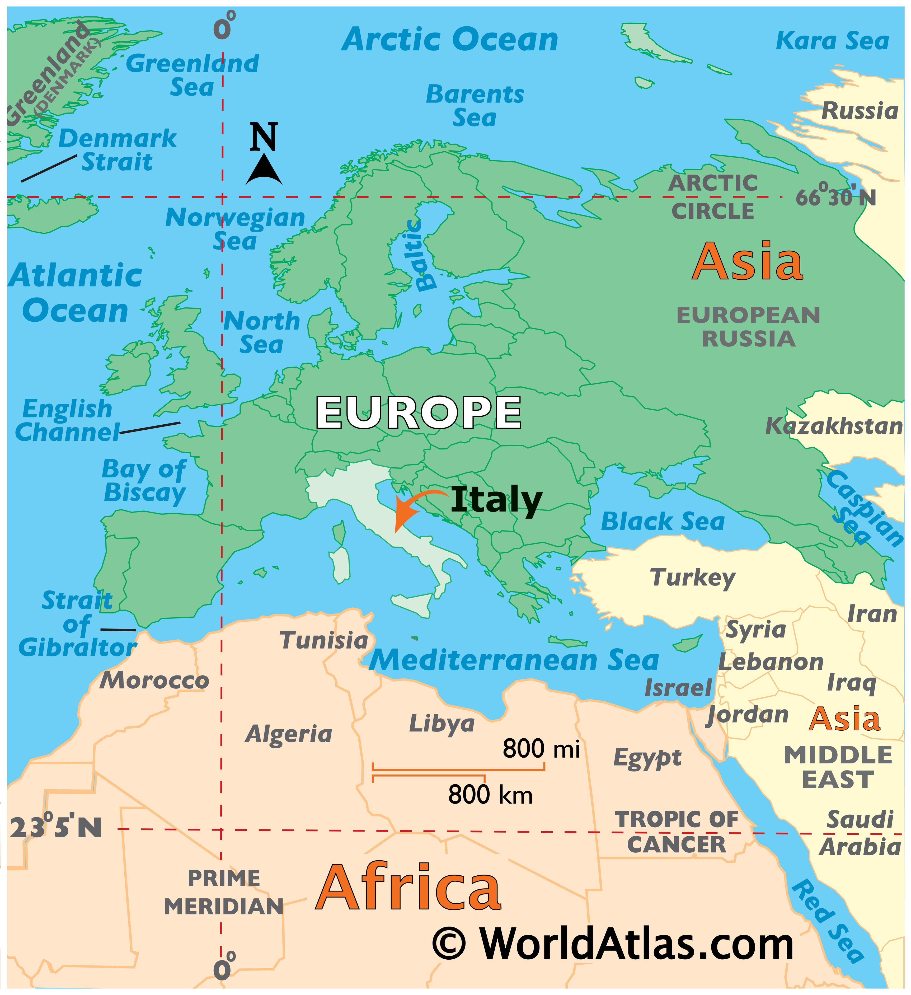 World Map Rome Location In Italy