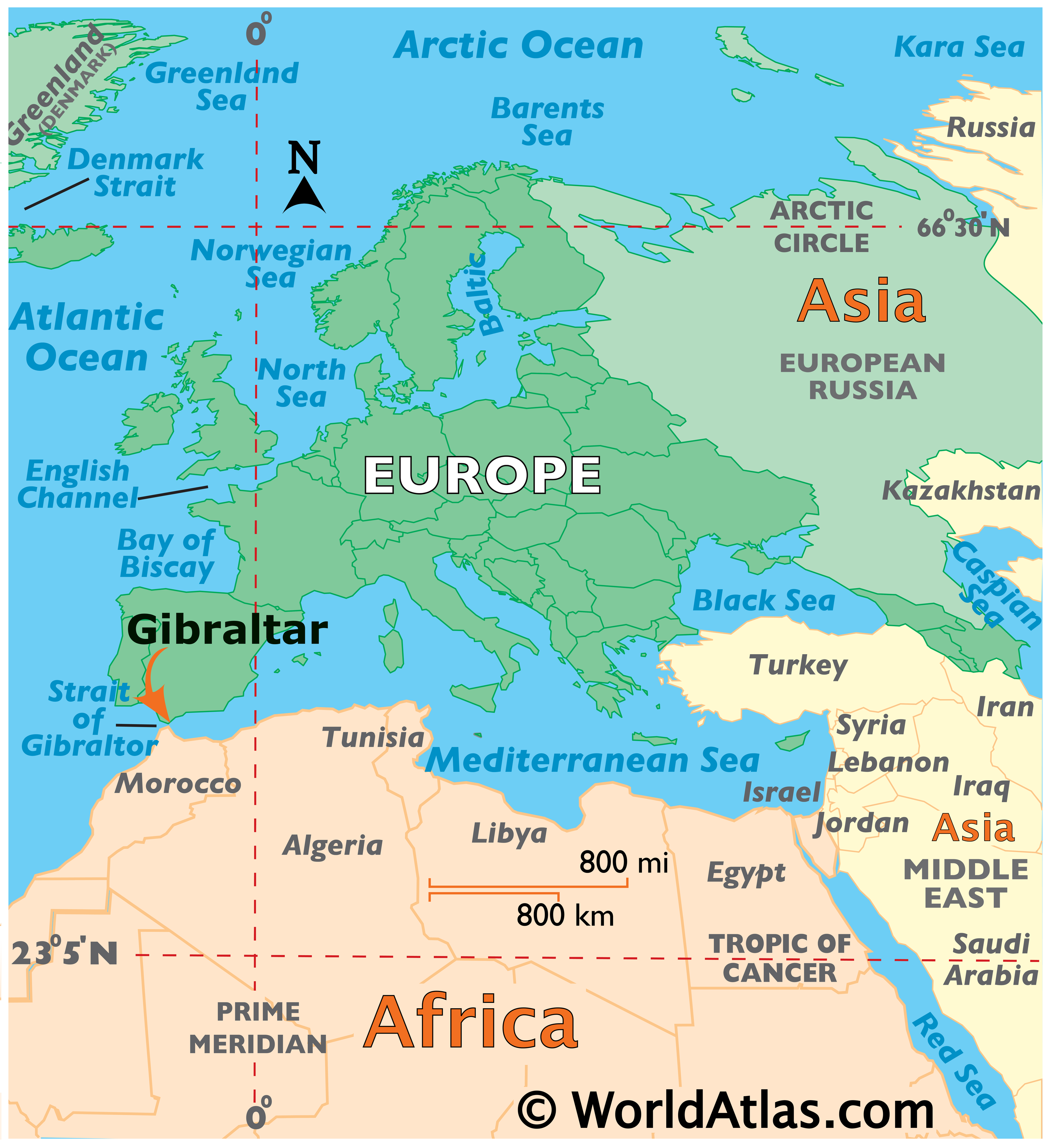 map of europe strait of gibraltar Map Of Gibraltar World Atlas map of europe strait of gibraltar