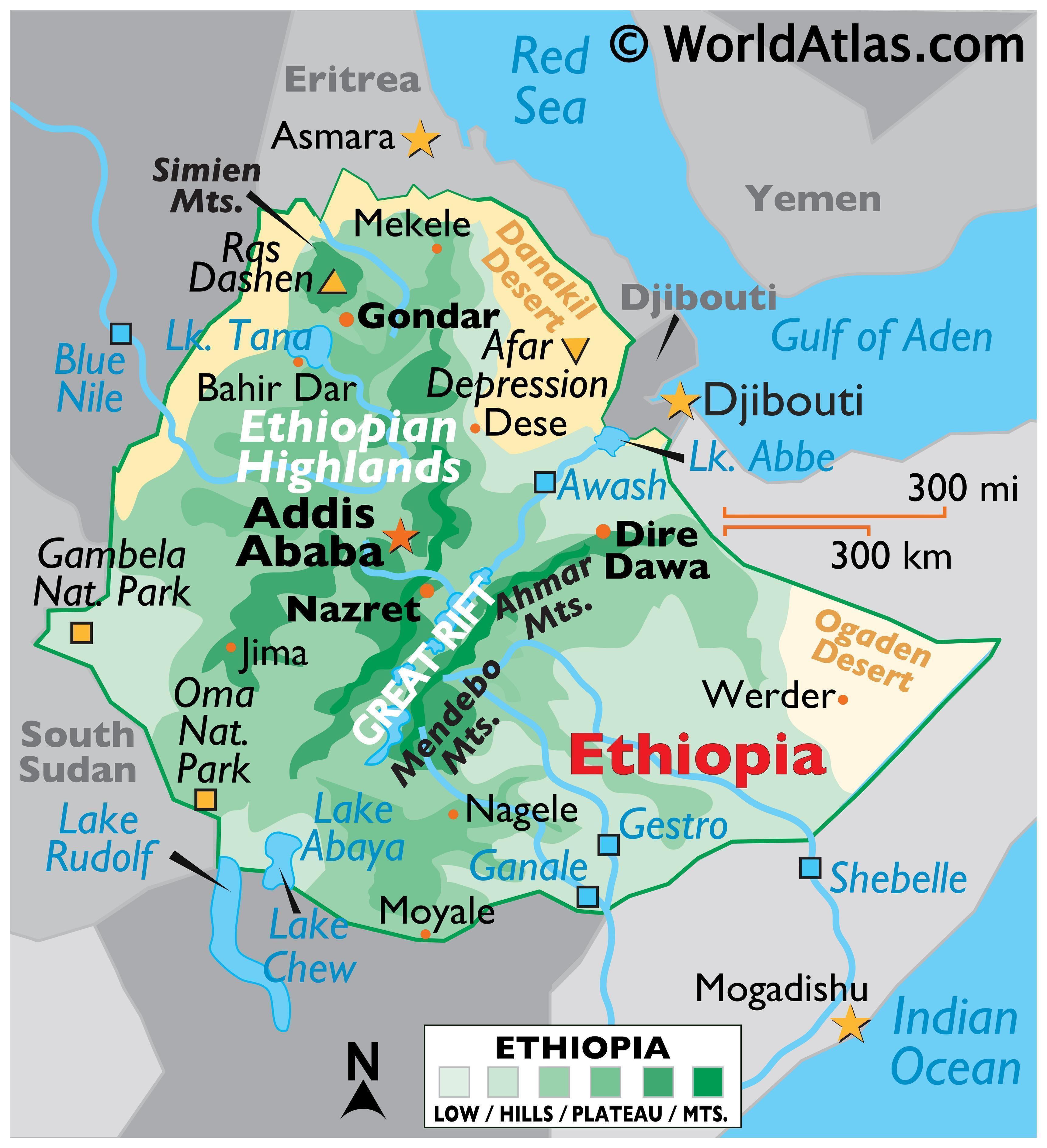 Ethiopia Map / Geography of Ethiopia / Map of Ethiopia