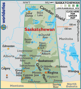 Saskatchewan Karte : Canada - Provincial Map of Saskatchewan ...