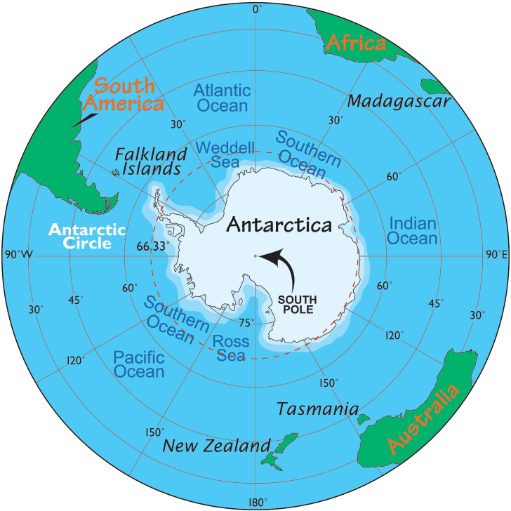 Antarctica On A World Map Antarctica Map / Map of Antarctica   Facts About Antarctica and 