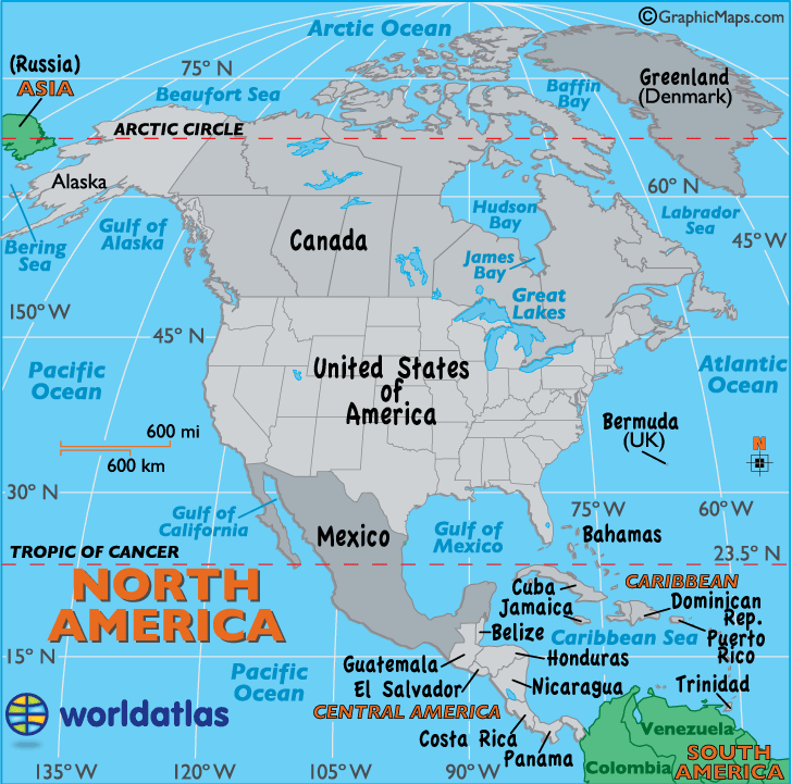 Country Map Of North America
